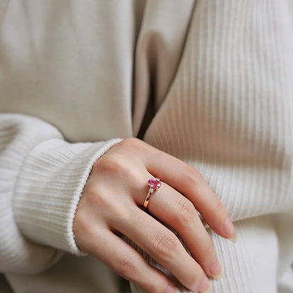 Cosmic Peach Sapphire Ring