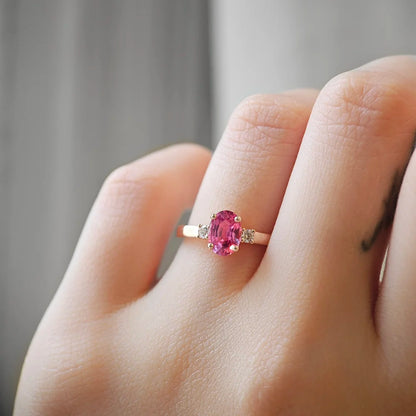 Cosmic Peach Sapphire Ring