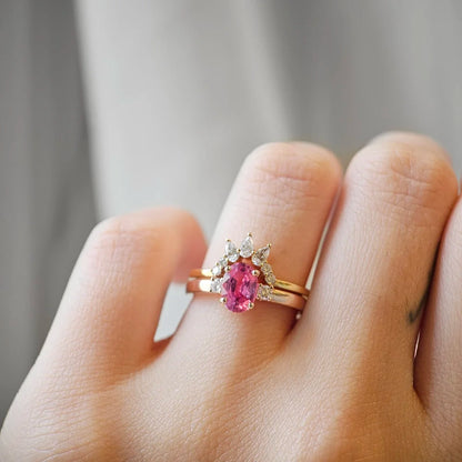 Cosmic Peach Sapphire Ring