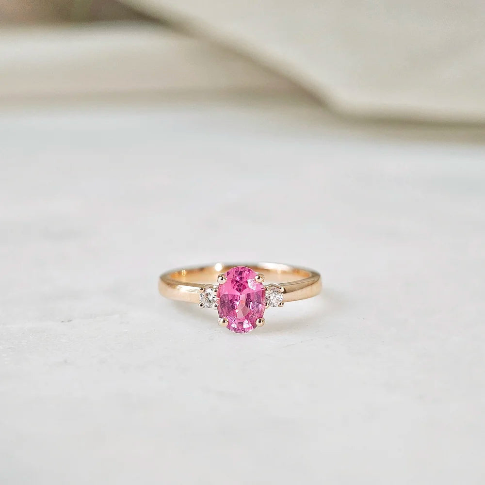 Cosmic Peach Sapphire Ring