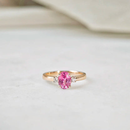 Cosmic Peach Sapphire Ring