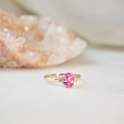 Cosmic Peach Sapphire Ring