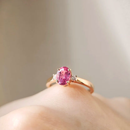 Cosmic Peach Sapphire Ring