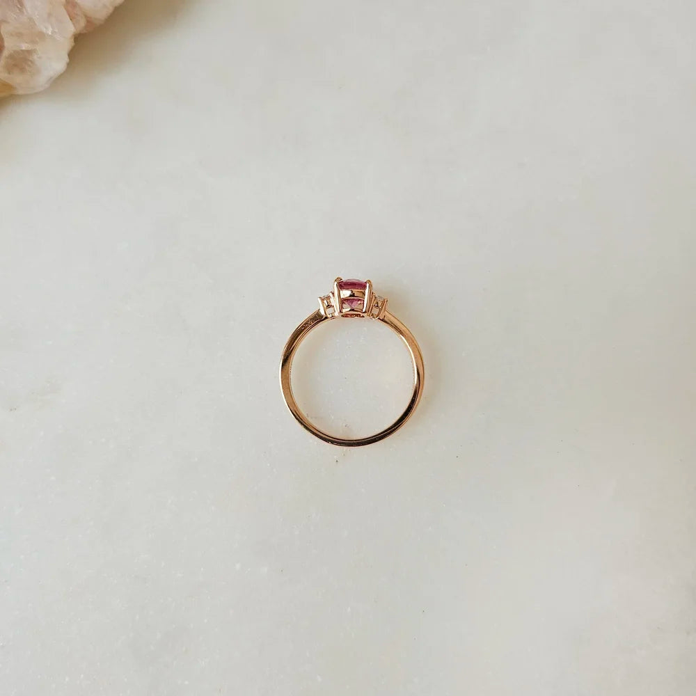 Cosmic Peach Sapphire Ring