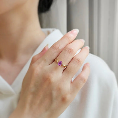 Dainty Minimalist Oval Pink Sapphire Ring