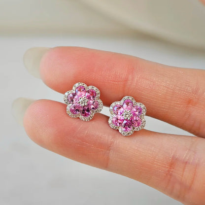 Anemone Pink Sapphire Earring