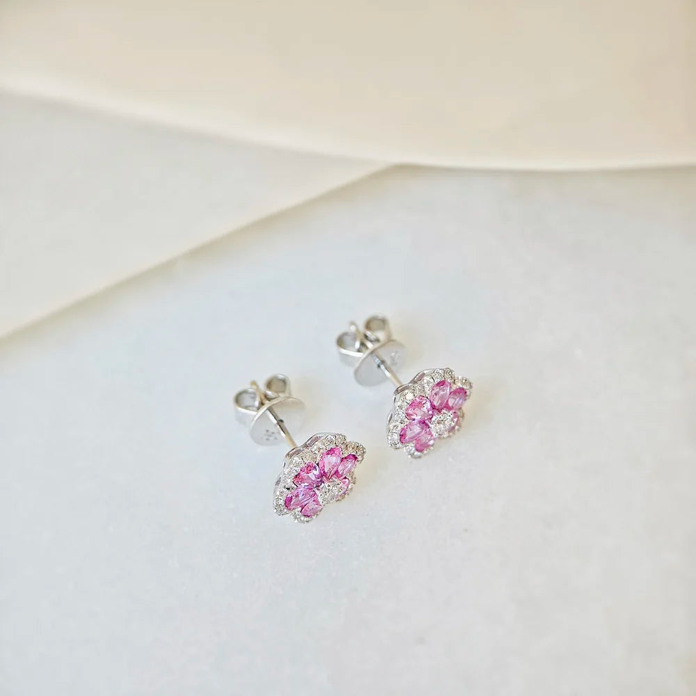 Anemone Pink Sapphire Earring