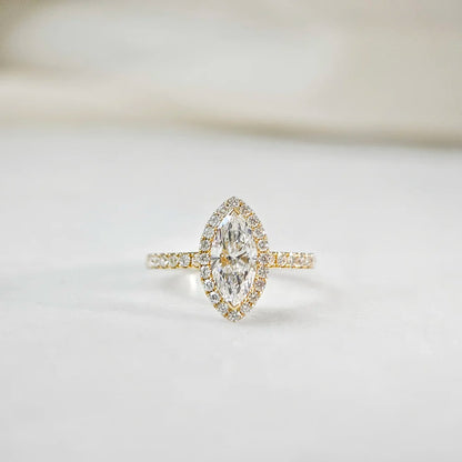 18K Halo Marquise Lab-grown Diamond Band