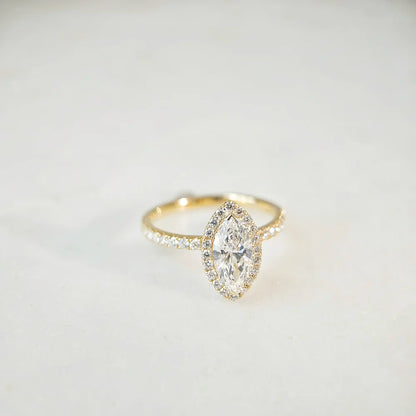 18K Halo Marquise Lab-grown Diamond Band