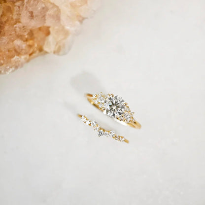 14K Sunburst Lab-grown Diamond Ring