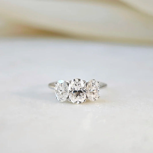 18K Josiah Trilogy Moissanite Ring