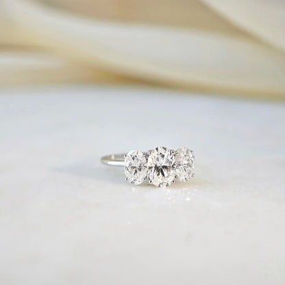 18K Josiah Trilogy Moissanite Ring