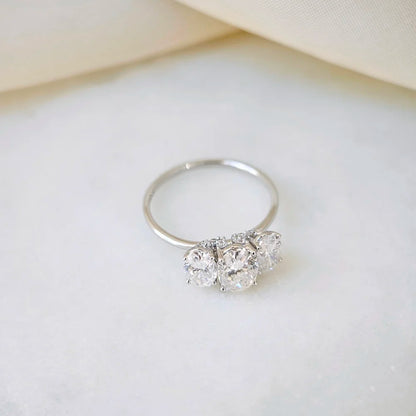 18K Josiah Trilogy Moissanite Ring