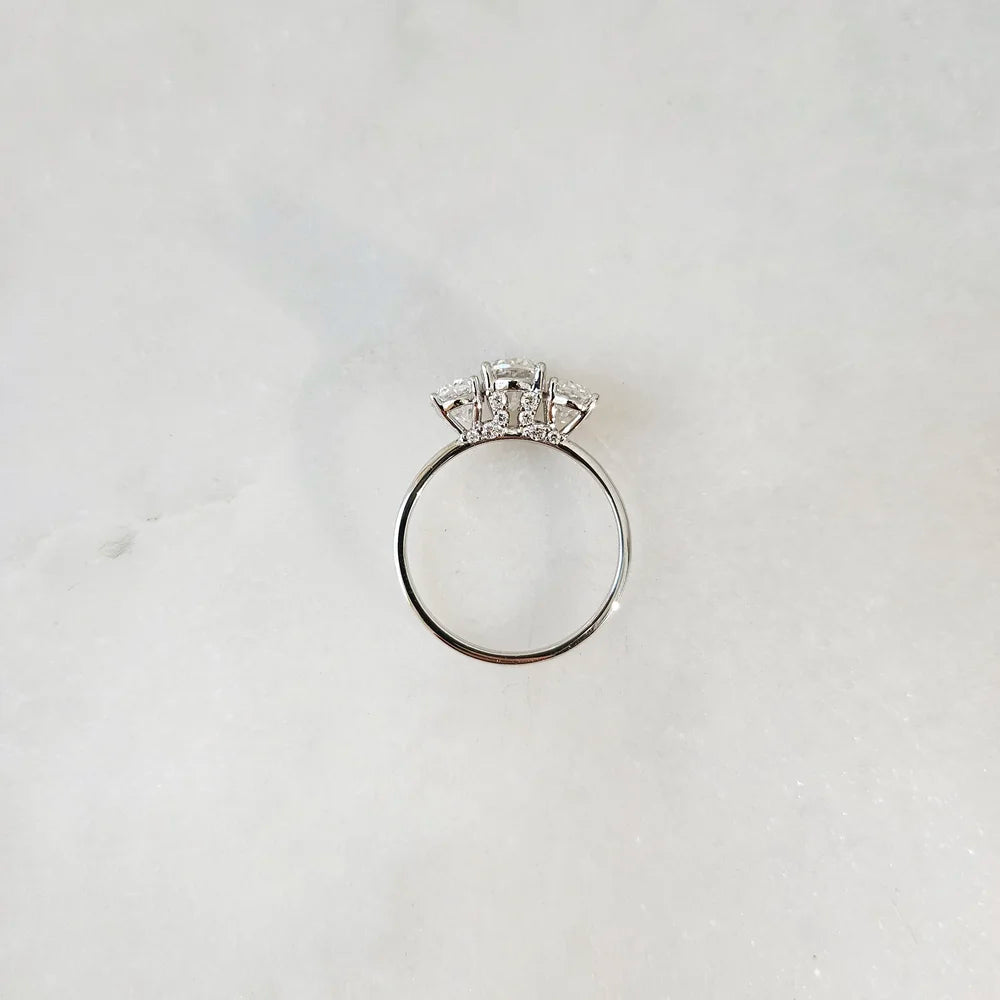 18K Josiah Trilogy Moissanite Ring