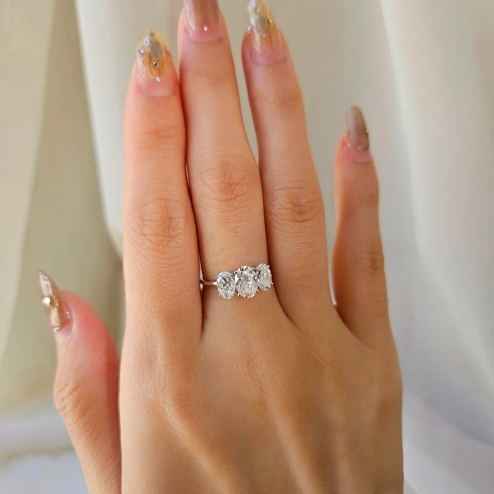 18K Josiah Trilogy Moissanite Ring