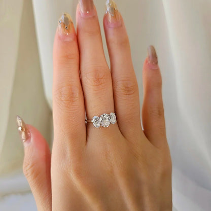 18K Josiah Trilogy Moissanite Ring