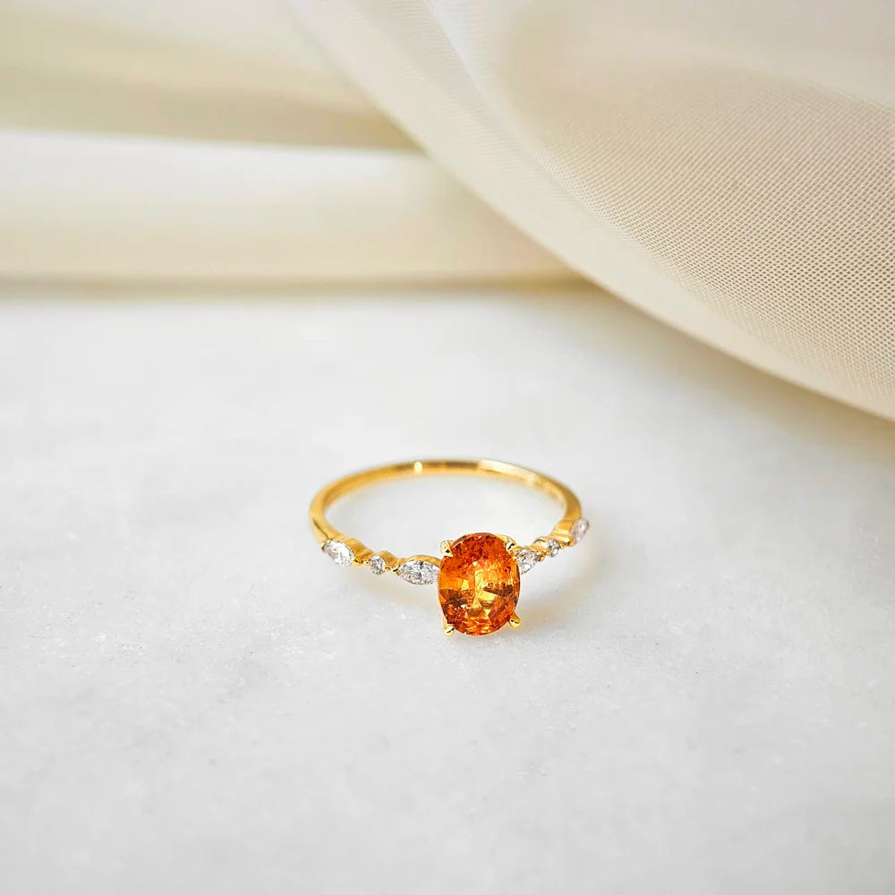 18K Odette Orange Garnet Ring