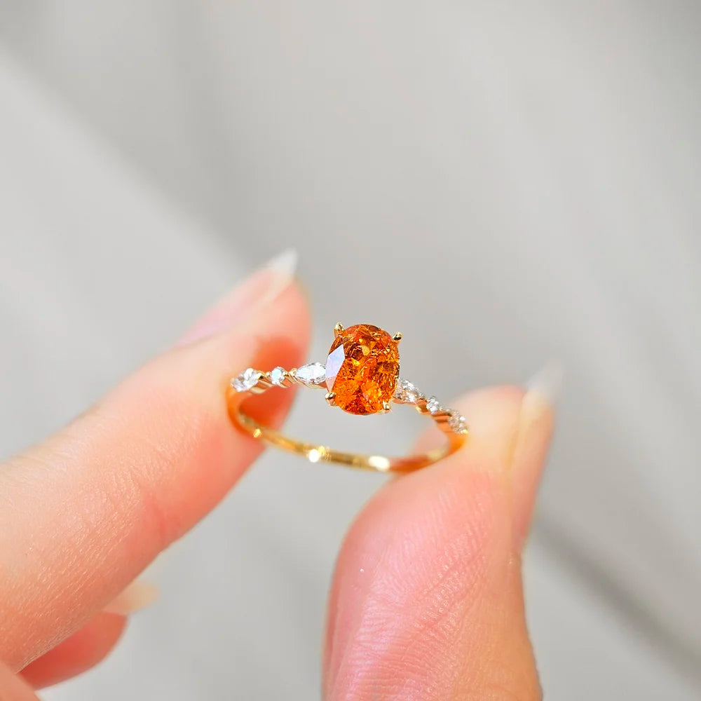 18K Odette Orange Garnet Ring