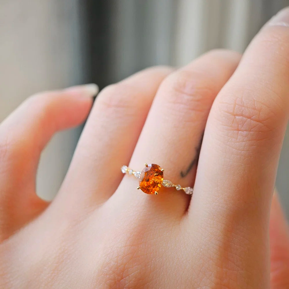 18K Odette Orange Garnet Ring