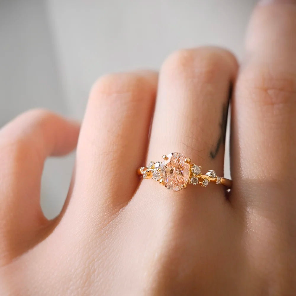 18K Gardenia Pink Lab-grown Diamond Ring