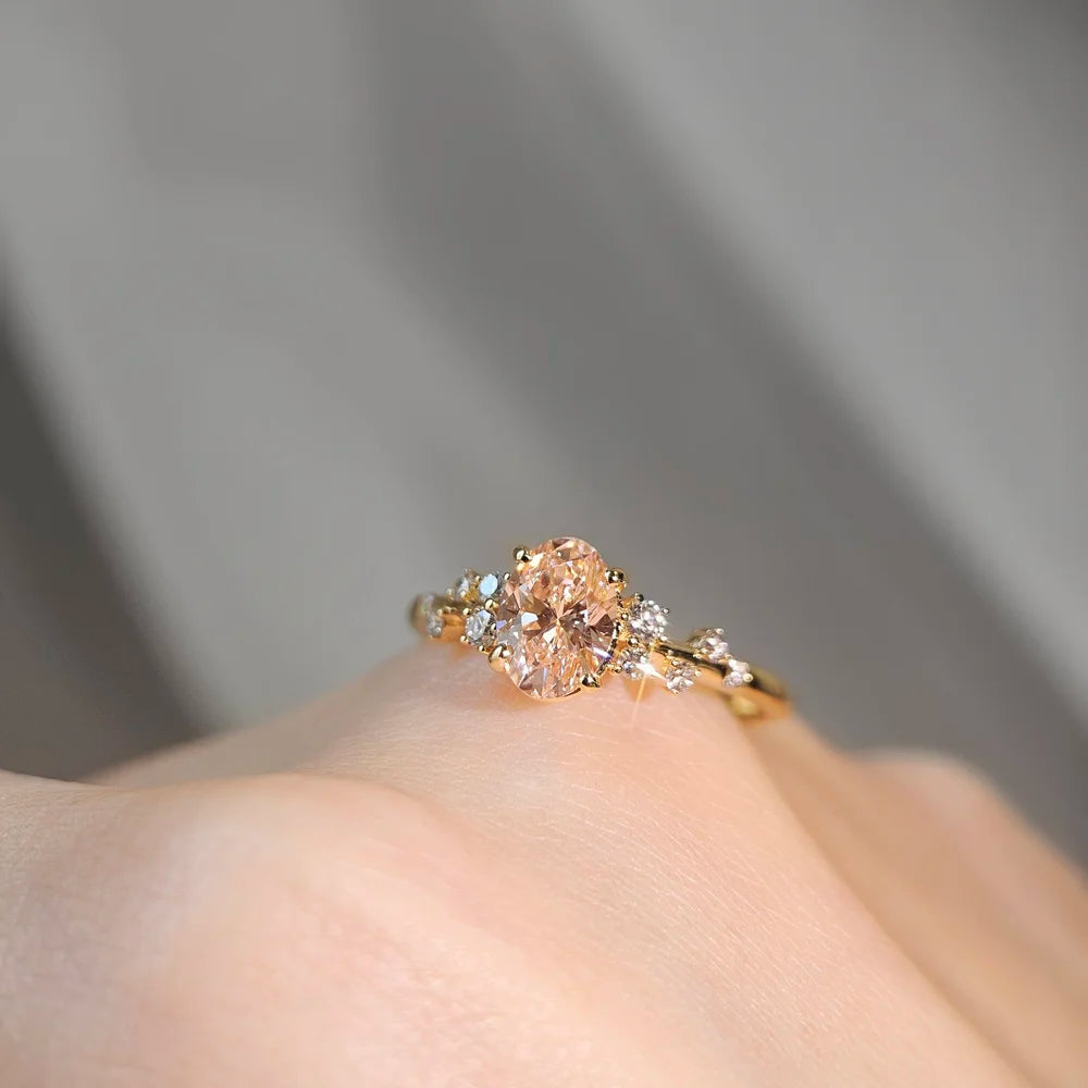 18K Gardenia Pink Lab-grown Diamond Ring