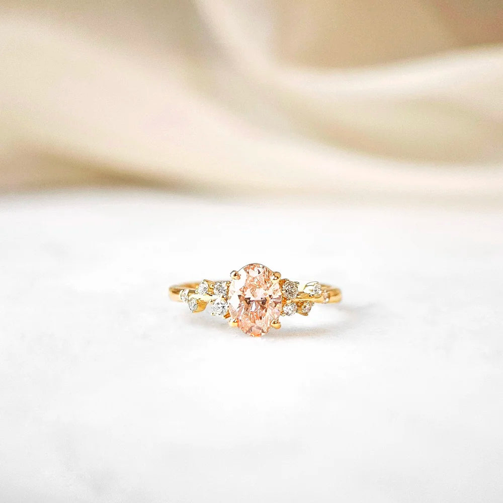 18K Gardenia Pink Lab-grown Diamond Ring
