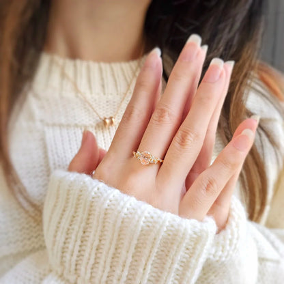 18K Gardenia Pink Lab-grown Diamond Ring