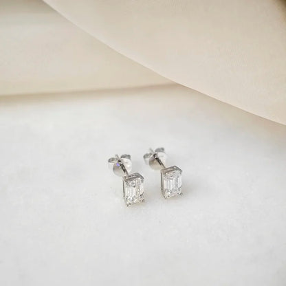 18K Emerald Moissanite Stud Earrings (0.60cts)