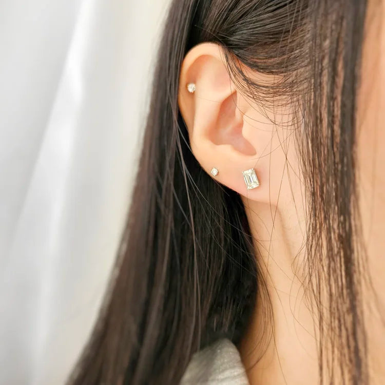18K Emerald Moissanite Stud Earrings (0.60cts)