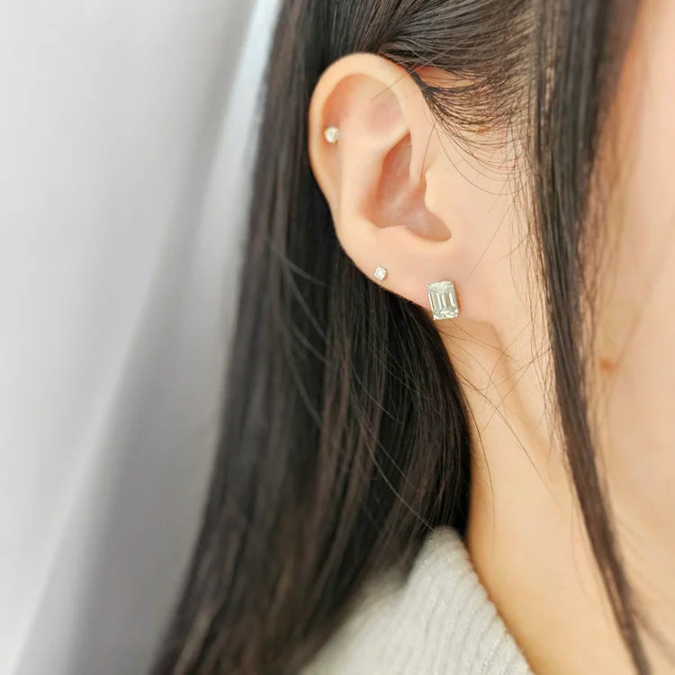 18K Emerald Moissanite Stud Earrings (1.00cts)