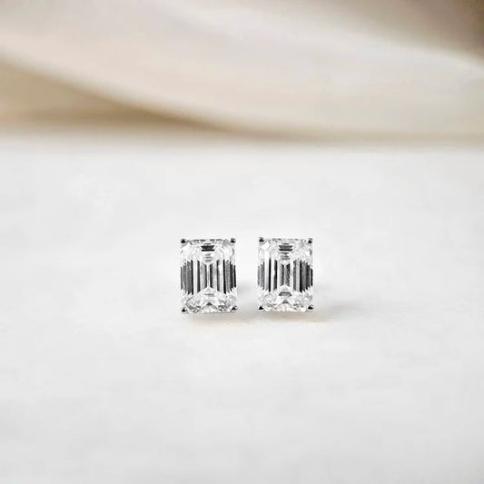 18K Emerald Moissanite Stud Earrings (2.00cts)
