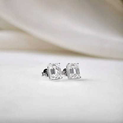 18K Emerald Moissanite Stud Earrings (2.00cts)