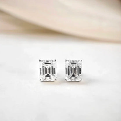 18K Emerald Moissanite Stud Earrings (4.00cts)