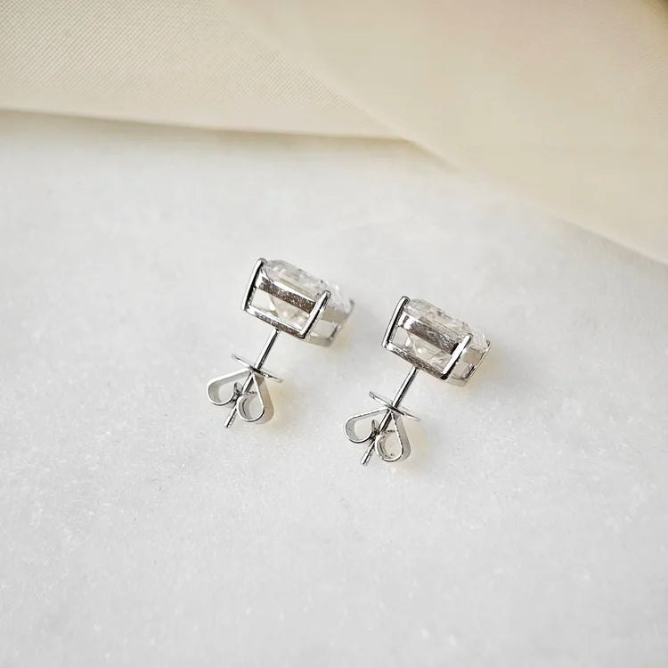 18K Emerald Moissanite Stud Earrings (4.00cts)