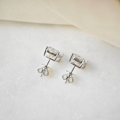 18K Emerald Moissanite Stud Earrings (4.00cts)