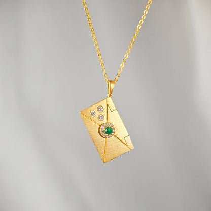 18K Emerald Love Letter Pendant