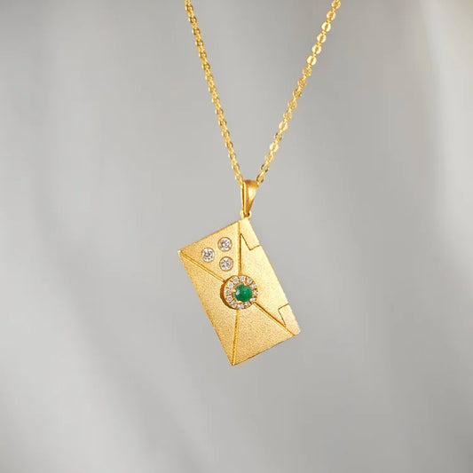 18K Emerald Love Letter Pendant
