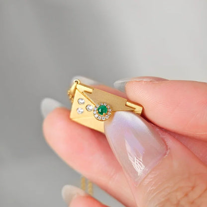 18K Emerald Love Letter Pendant