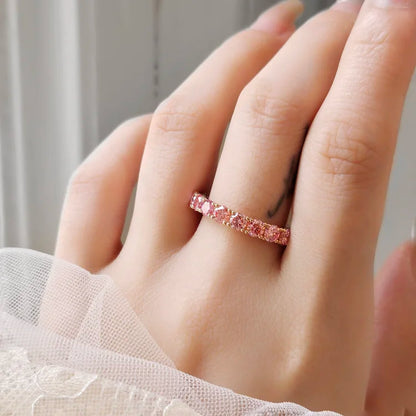 Soraya White and Pink Lab-grown Diamond Band
