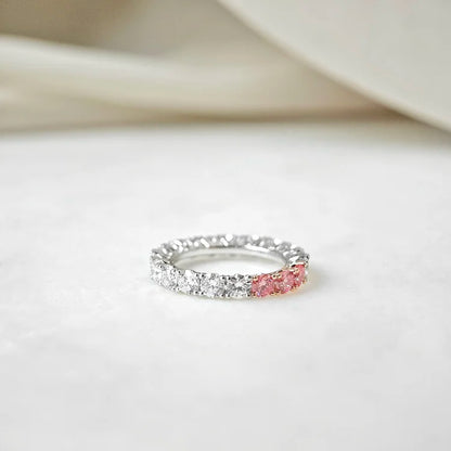 Soraya White and Pink Lab-grown Diamond Band