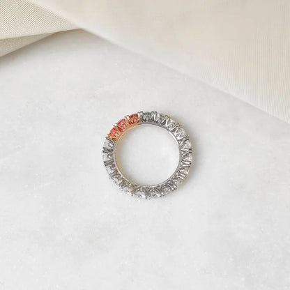 Soraya White and Pink Lab-grown Diamond Band