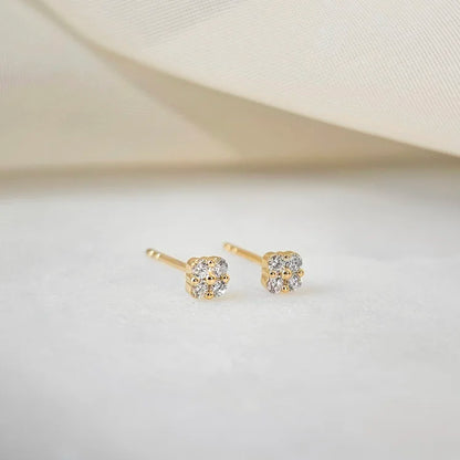 Diamond Flower Studs