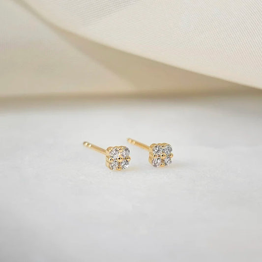 Diamond Flower Studs