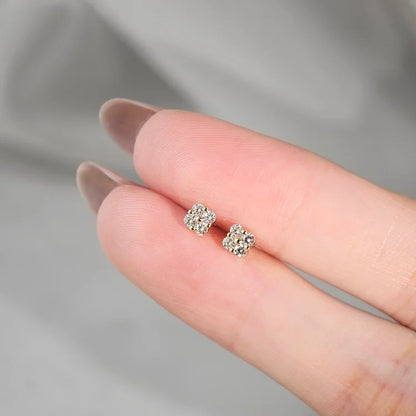 Diamond Flower Studs