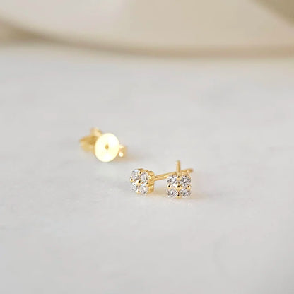 Diamond Flower Studs