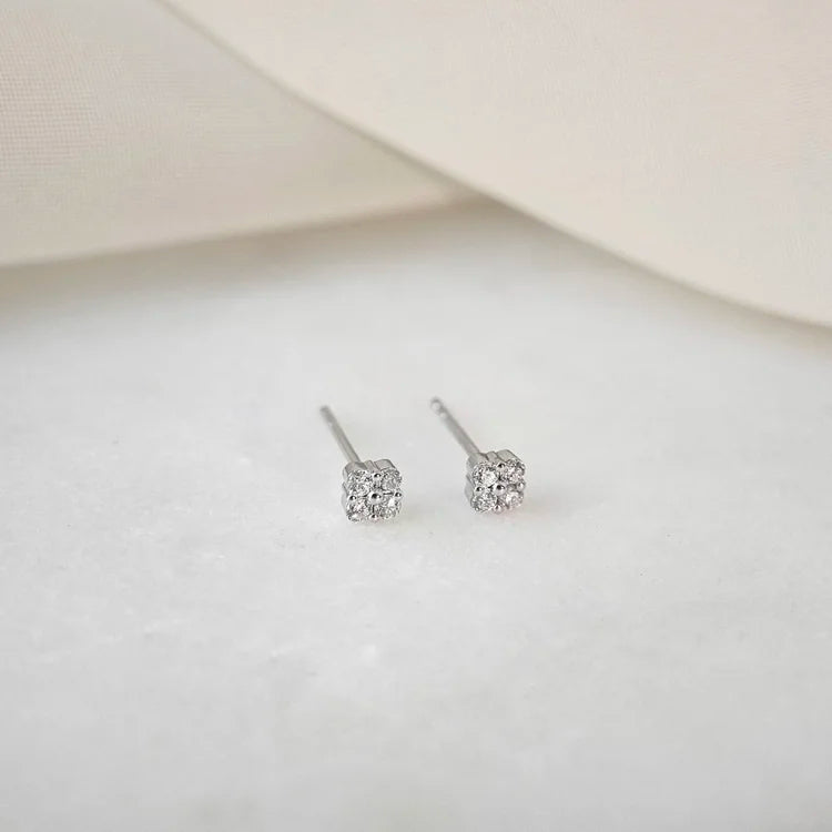 Diamond Flower Studs