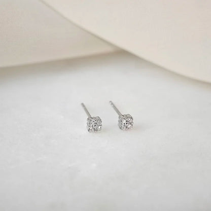 Diamond Flower Studs