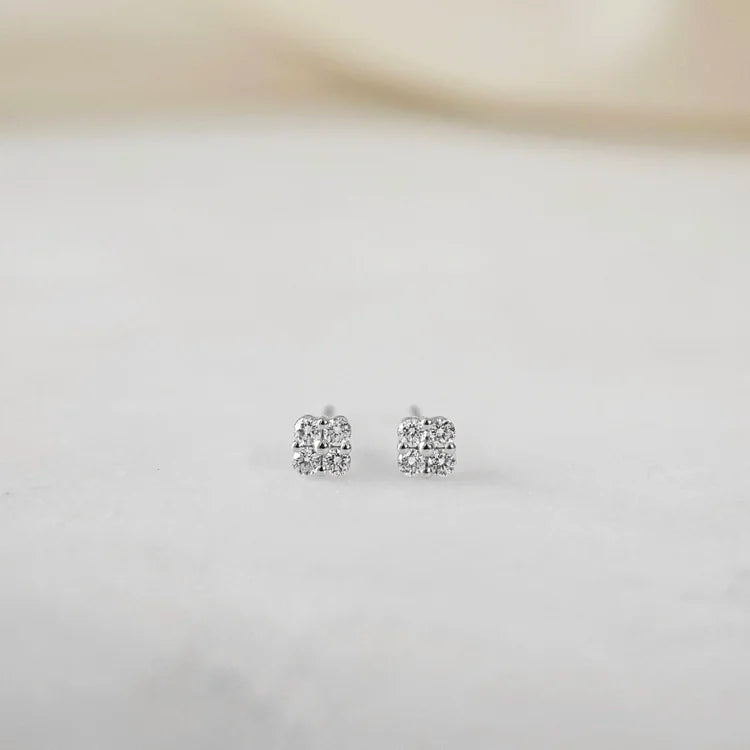 Diamond Flower Studs