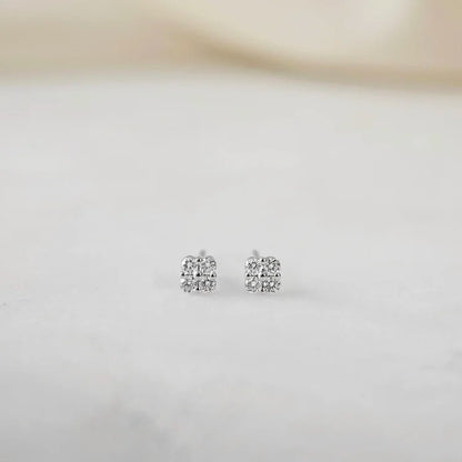 Diamond Flower Studs