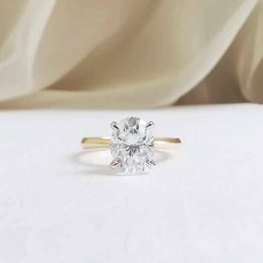 18K "The Classic" Oval Moissanite Ring